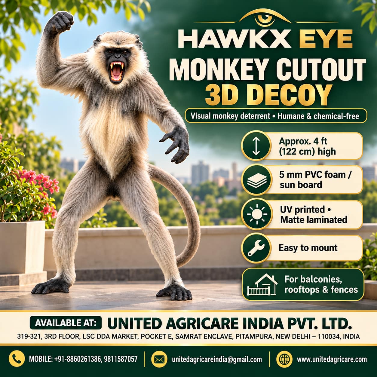 HAWKX EYE MONKEY CUTOUT 3D DECOY